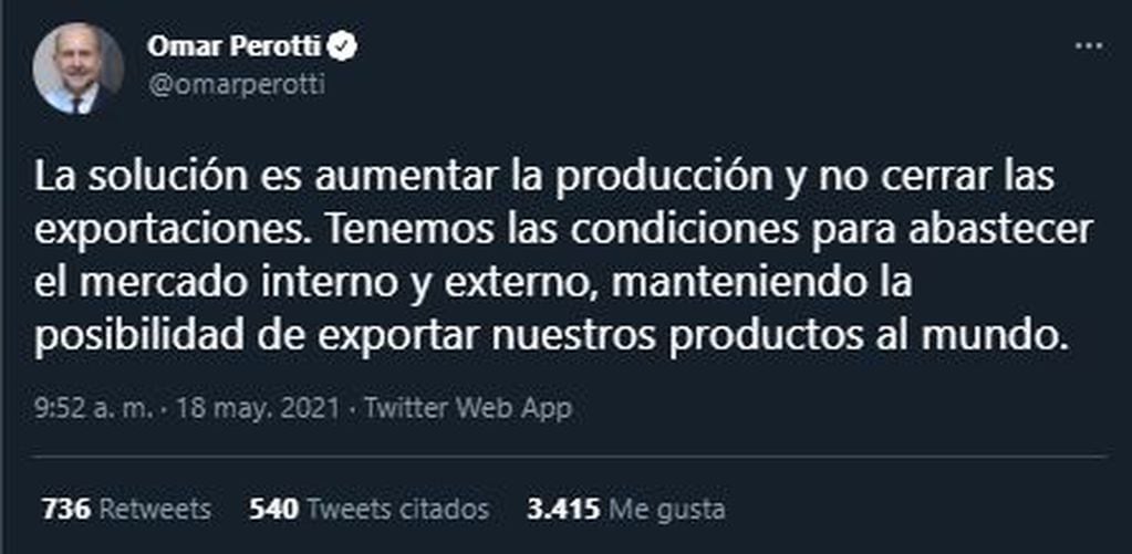 Respuesta Gobernador Perotti al cierre de exportaciones de carne por el gobierno nacional