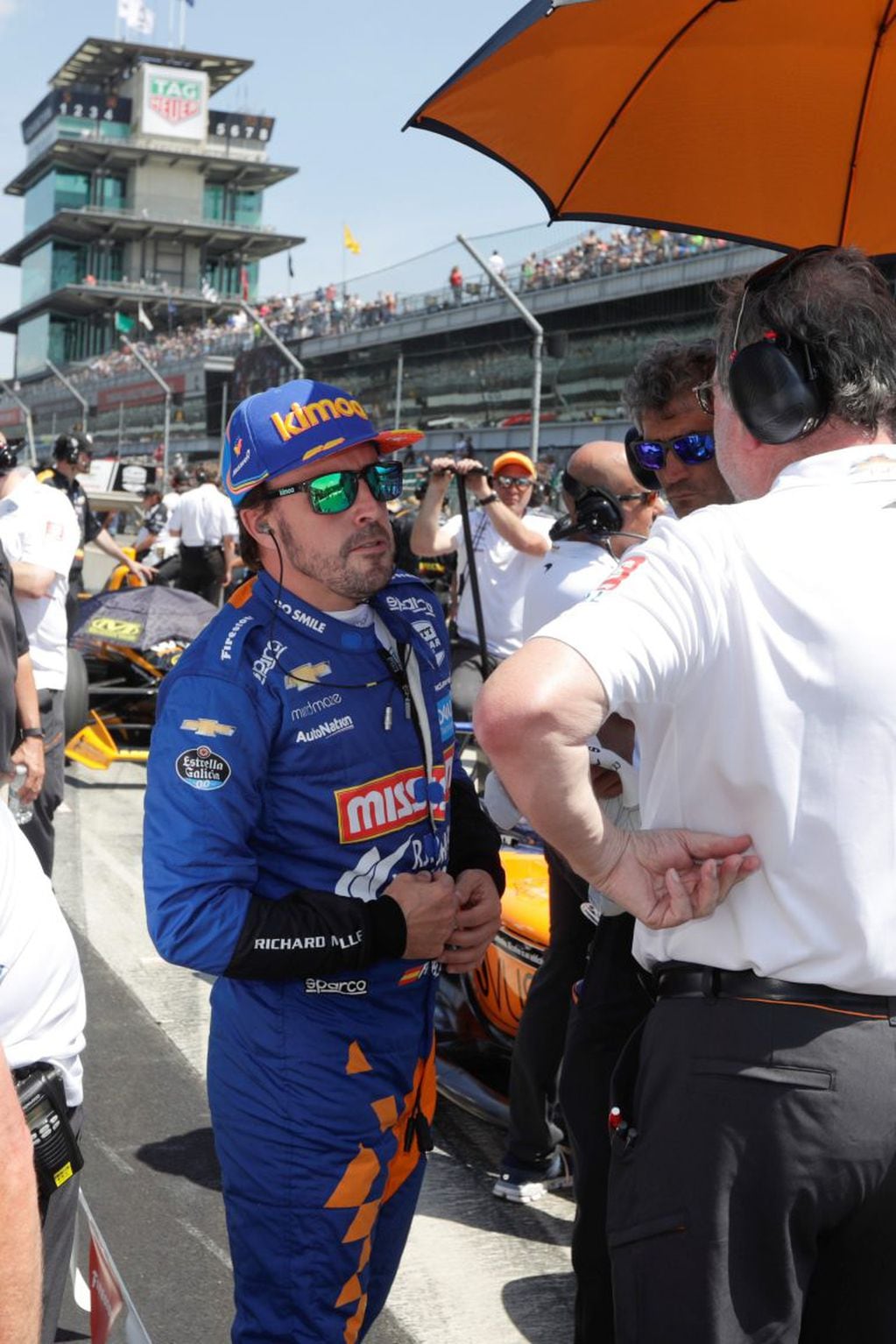 Alonso, durante los preparativos para clasificar para las 500 Millas de Indianápolis, de IndyCar, con McLaren en 2019.