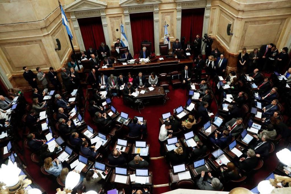 Vista general de la sesión del Senado para debatir el proyecto de ley sobre el aborto el miércoles 08 de agosto de 2018, en Buenos Aires (Argentina). Crédito: EFE/David Fernández.