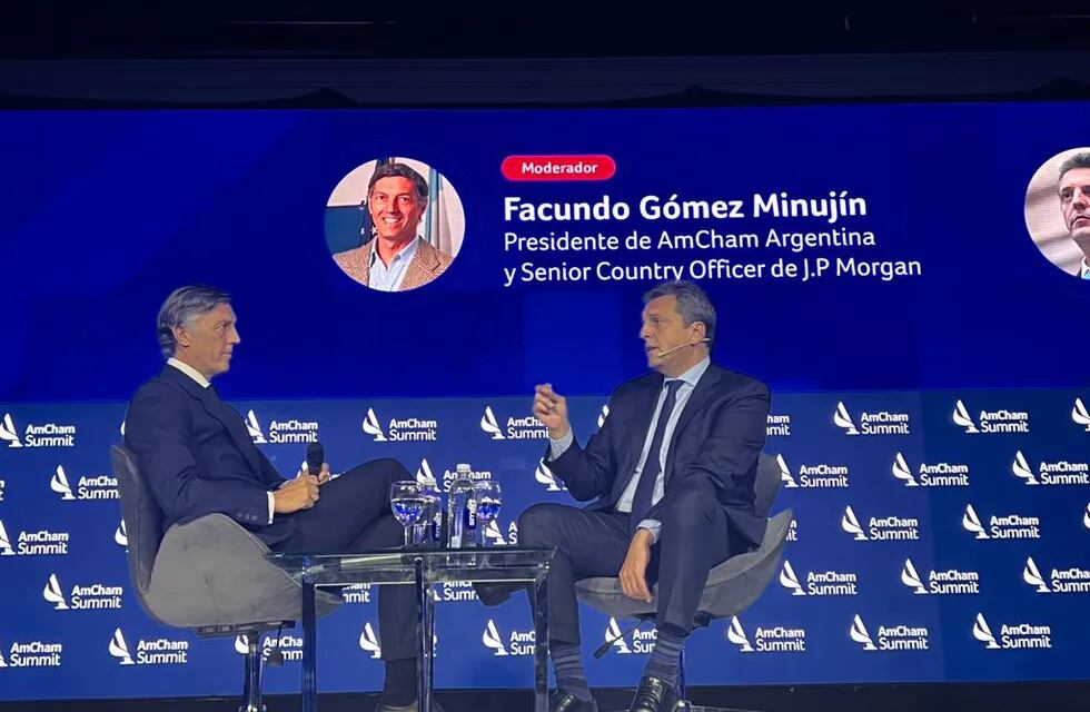 El ministro de Economía, Sergio Massa, en AmCham Summit 2023. Foto: AmCham Argentina.