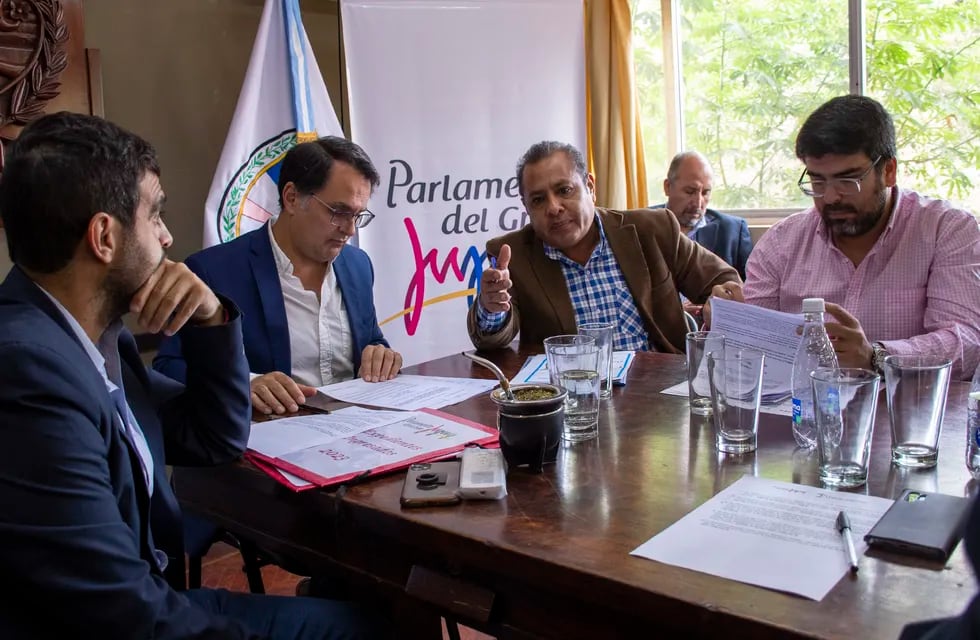 El concejal Fabián Rodríguez, de la ciudad de Palpalá, exponiendo uno de los temas que serán abordados en el plenario del viernes 24.