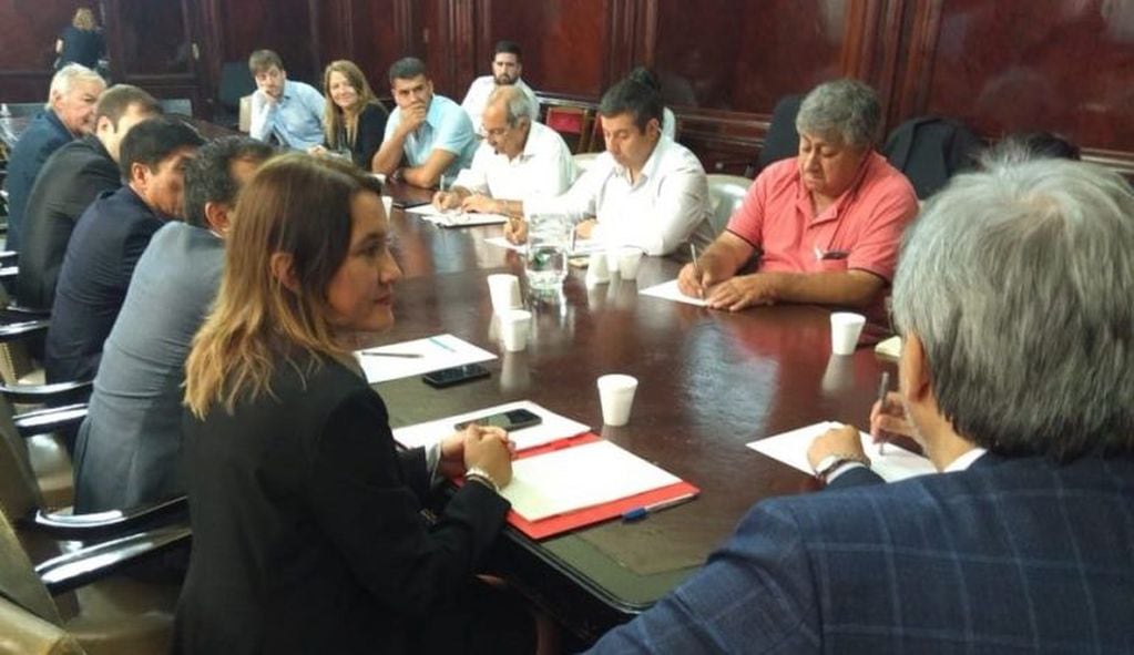 Intendentes de Río Negro durante el encuentro que se realizó con funcionarios nacionales (web).
