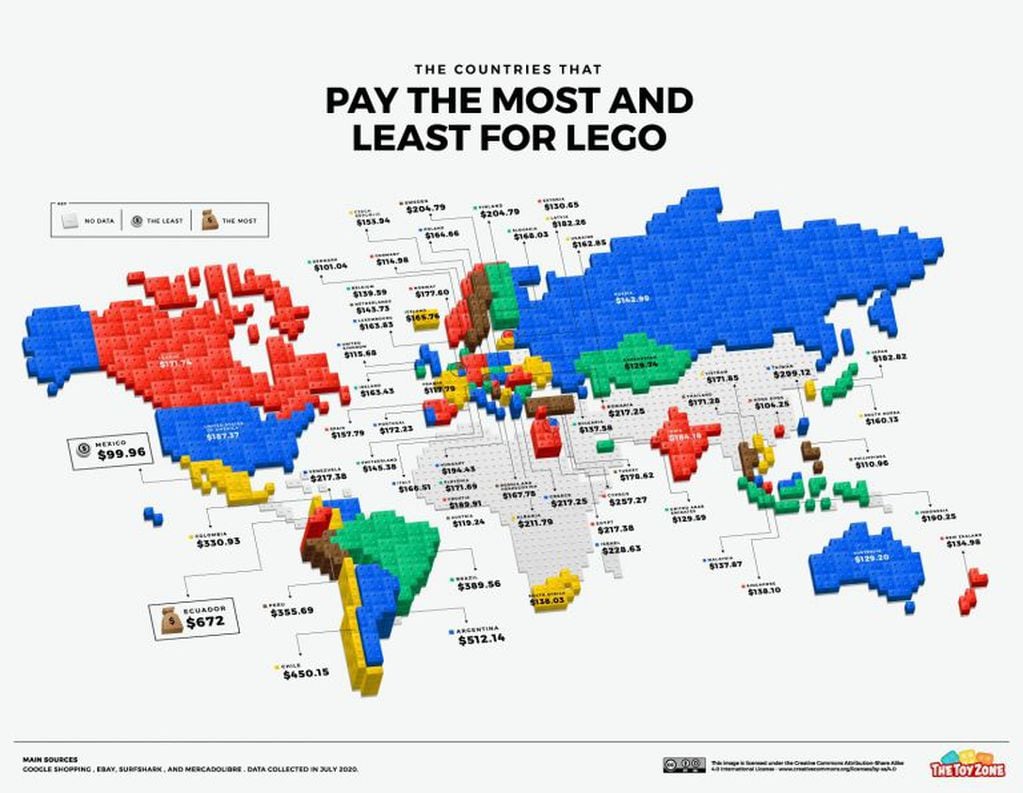 Precio Lego en el mundo. (Foto: The Toy Zone)