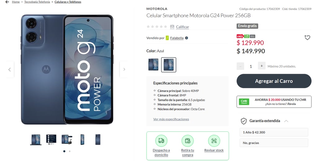 Esto es lo que cuesta un celular Motorola en Chile.