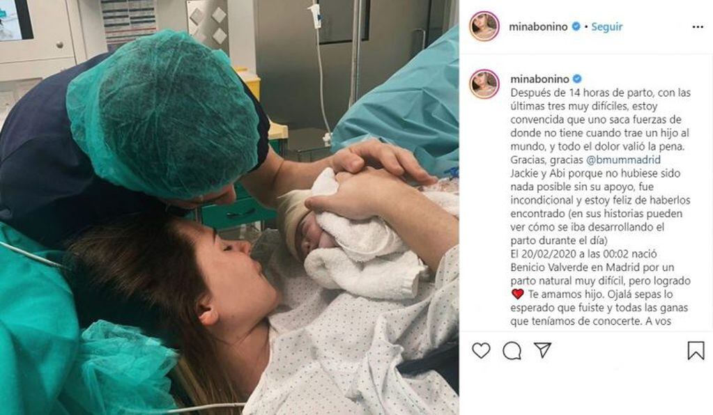 La reflexión de Mina Bonino tras el nacimiento de su hijo Benicio.