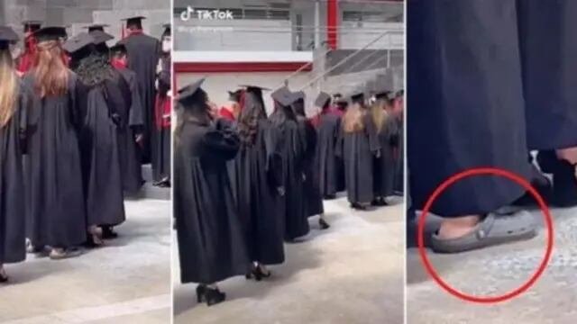 Se graduó en crocs y se hizo viral