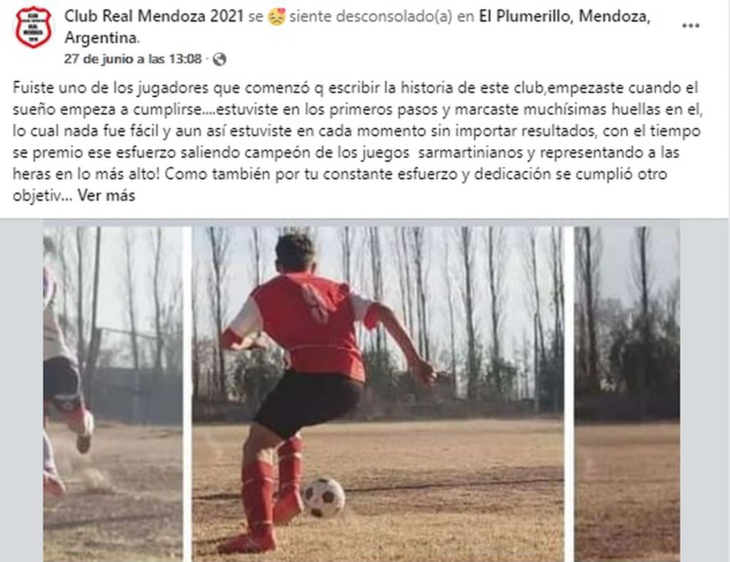 Club Real Mendoza se expresó e su cuenta de Facebook.
