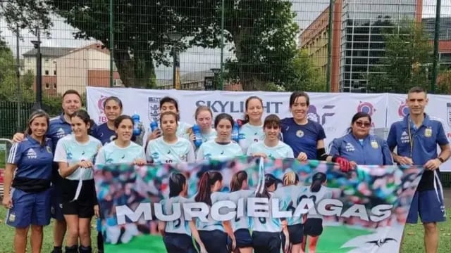 Las Murciélagas lograron un debut con goleada frente a Alemania, en el Primer Mundial de fútbol 5 para ciegos femenino que se desarrolla en Inglaterra.. Foto: Deportes Argentina