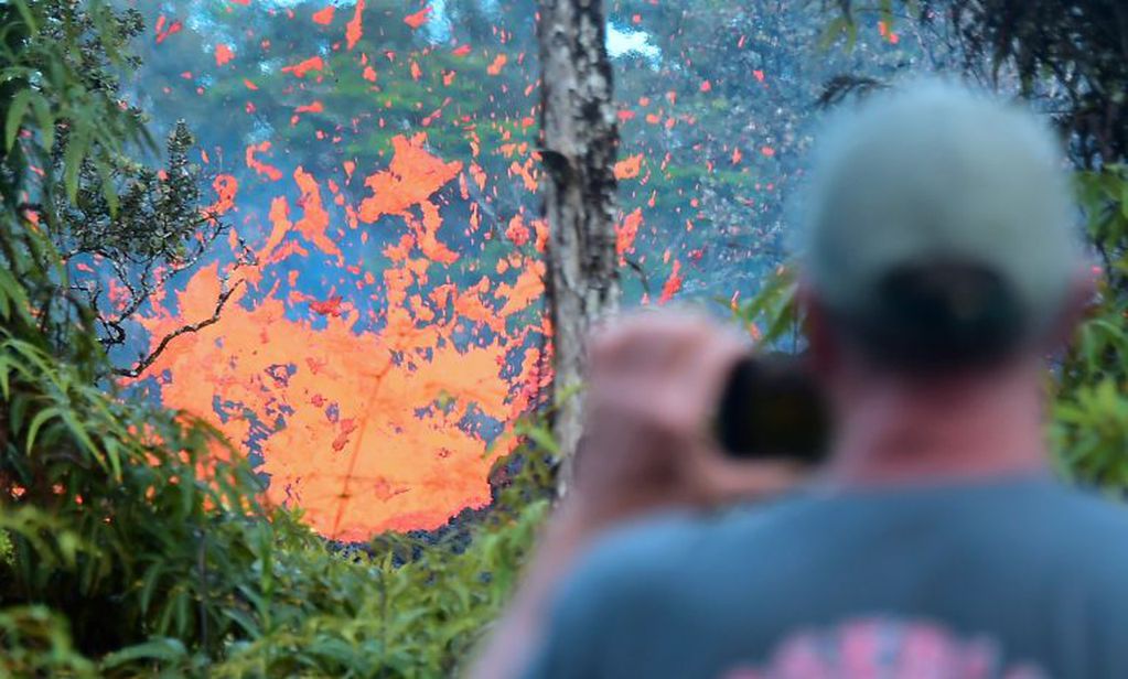 El volcán Kilauea en erupción.