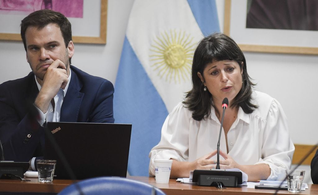 Ana Carolina Gaillard y Juan Manuel López, dos de los integrantes de la comisión de juicio político.  Foto Federico Lopez Claro