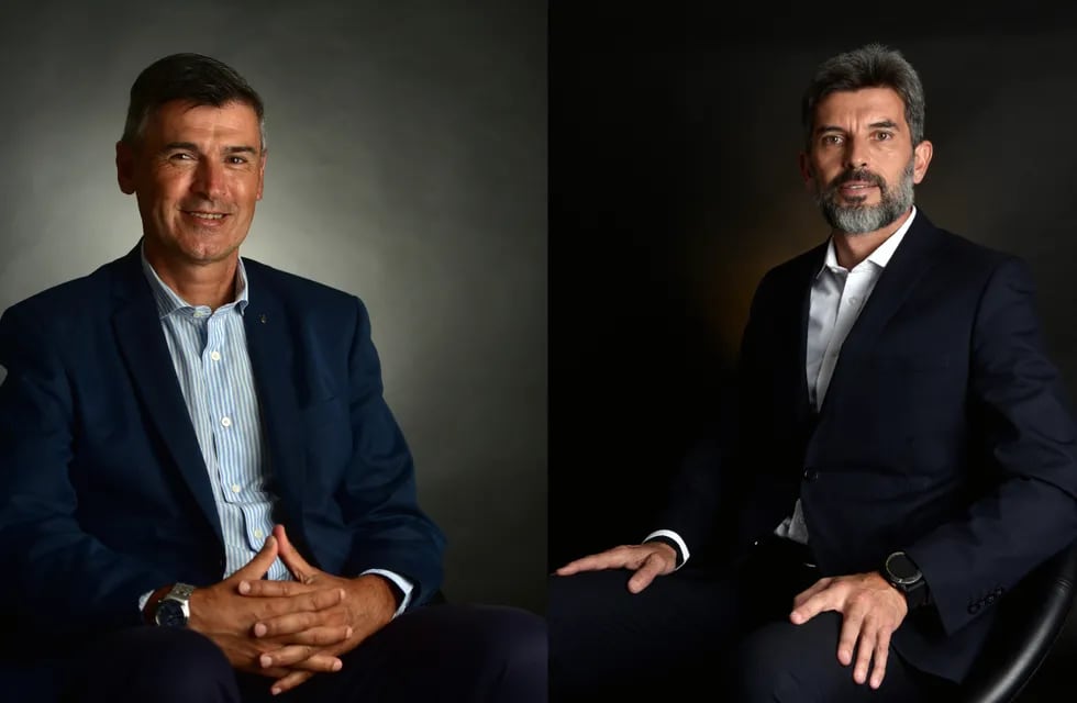 DIÁLOGO. Daniel Passerini y Ulpiano Suarez, intendentes de Córdoba y de Mendoza, respectivamente. (Fotomontaje La Voz)