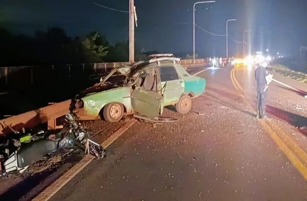 Puerto Libertad: un motociclista falleció en un choque cerca del puente Urugua-í.