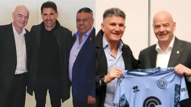 Los obsequios de Belgrano para Chiqui Tapía y para el presidente de la Fifa.