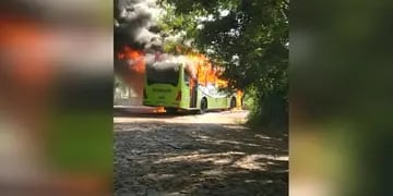 Puerto Iguazú: se incendió un colectivo urbano en pleno recorrido