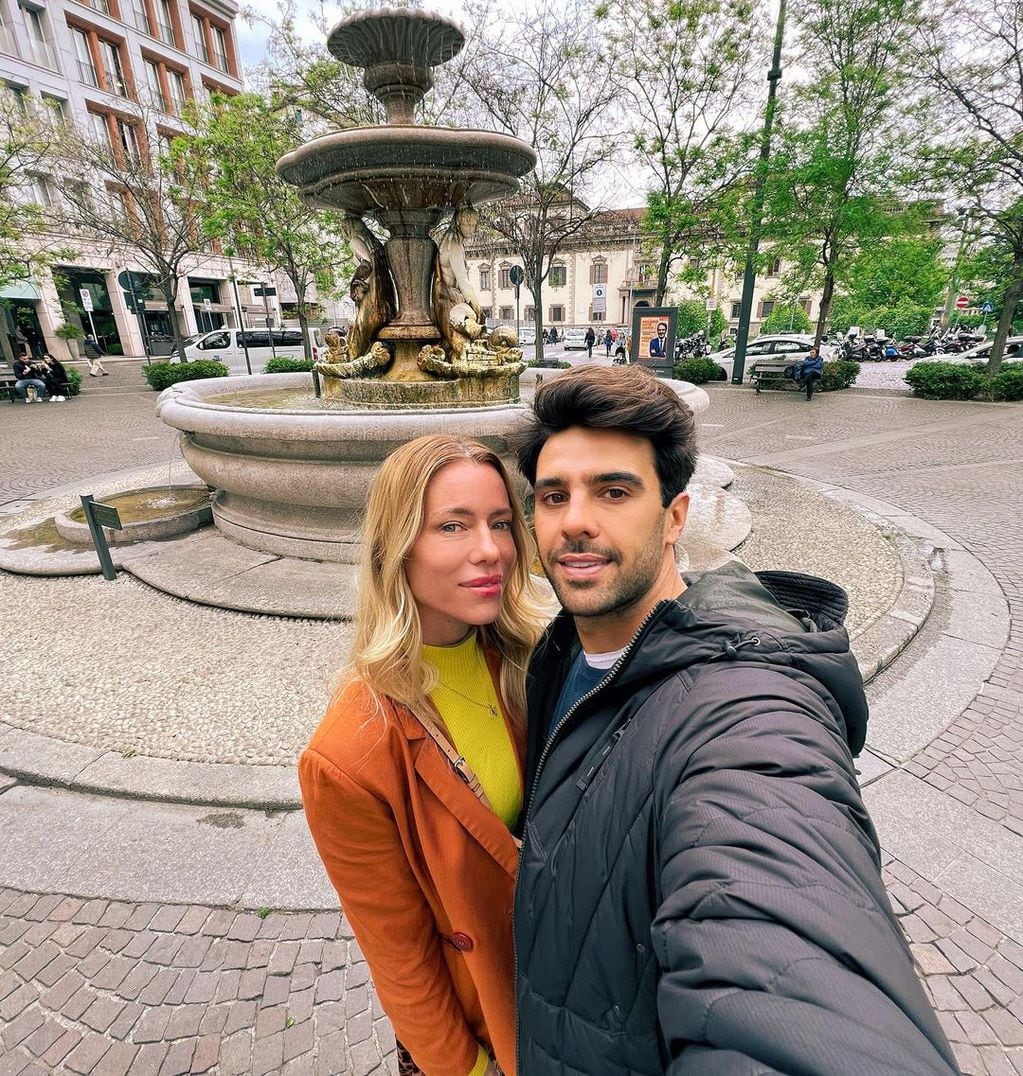 Nicole Neumann y Manu Urcera en Milán, unas semanas atrás.