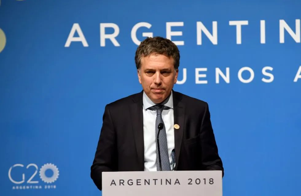 Argentina's Economy Minister Dujovne  gives a press conference during the G20 leaders summit in Buenos Aires, Argentina  December 1, 2018.  G20 Argentina/Handout via REUTERS ATTENTION EDITORS - THIS IMAGE WAS PROVIDED BY A THIRD PARTY. buenos aires nicolas dujovne reunion cumbre del G20 en buenos aires cumbre del grupo de los veinte
