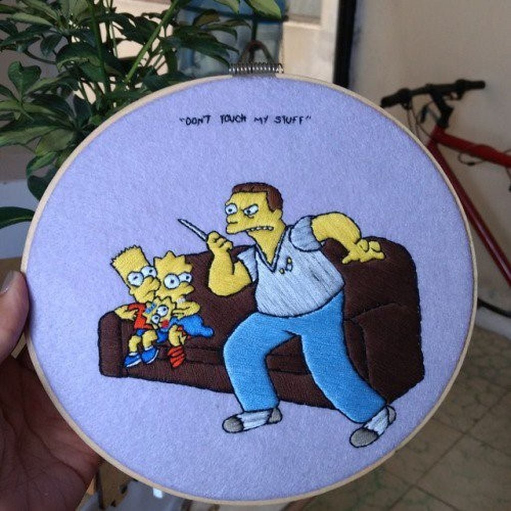 Las increíbles escenas bordadas de "Los Simpson" (Twitter/@svohen).