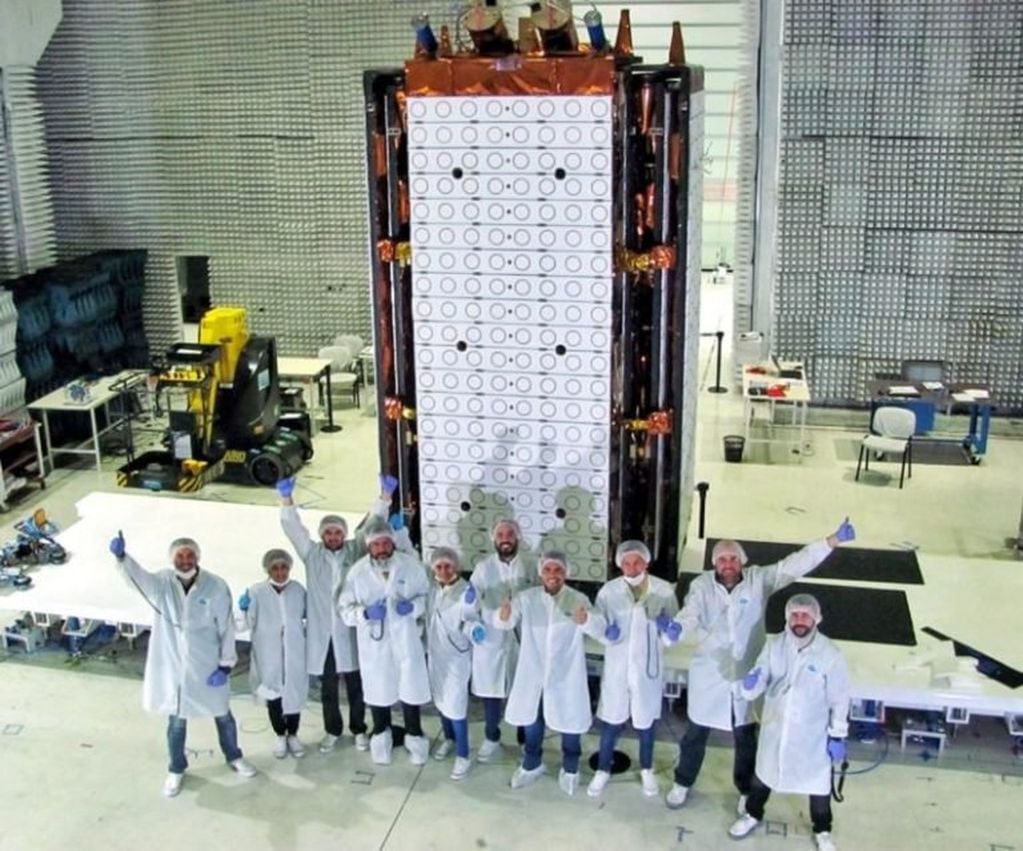 Preparación del SaocomB1 en EEUU antes de ser lanzado.