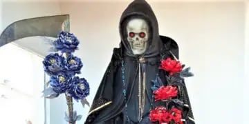 Crearon un santuario de San La Muerte en Corrientes y honran su estatua de casi tres metros