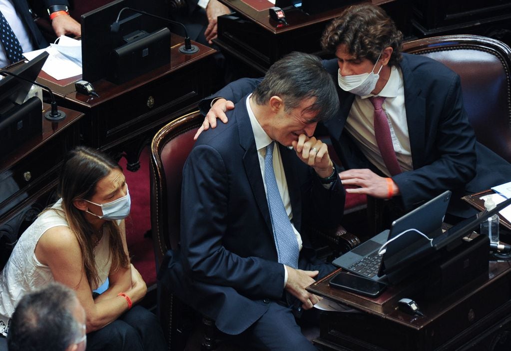 El senador Esteban Bullrich durante su renuncia en el Senado de la Nación. Foto: Federico López Claro.