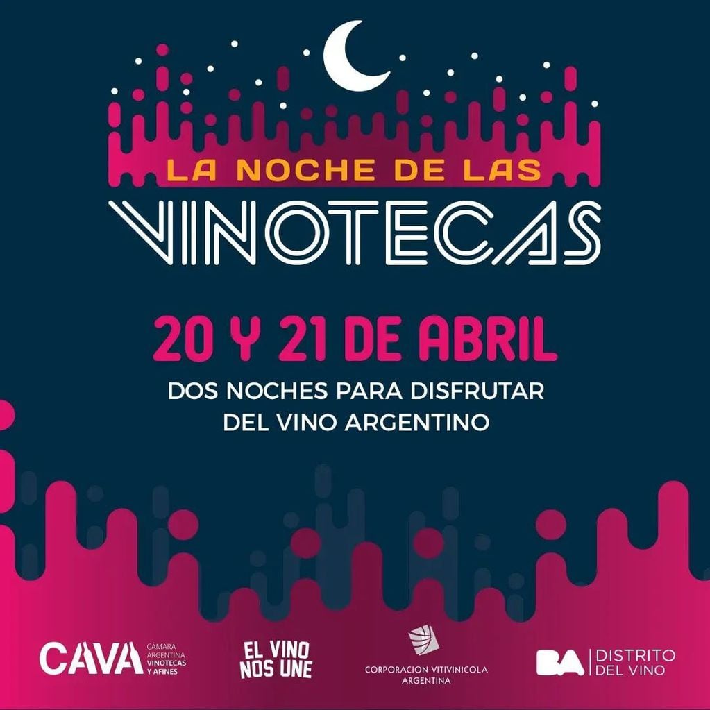 Poster oficial de la Noche de las Vinotecas en redes sociales. 