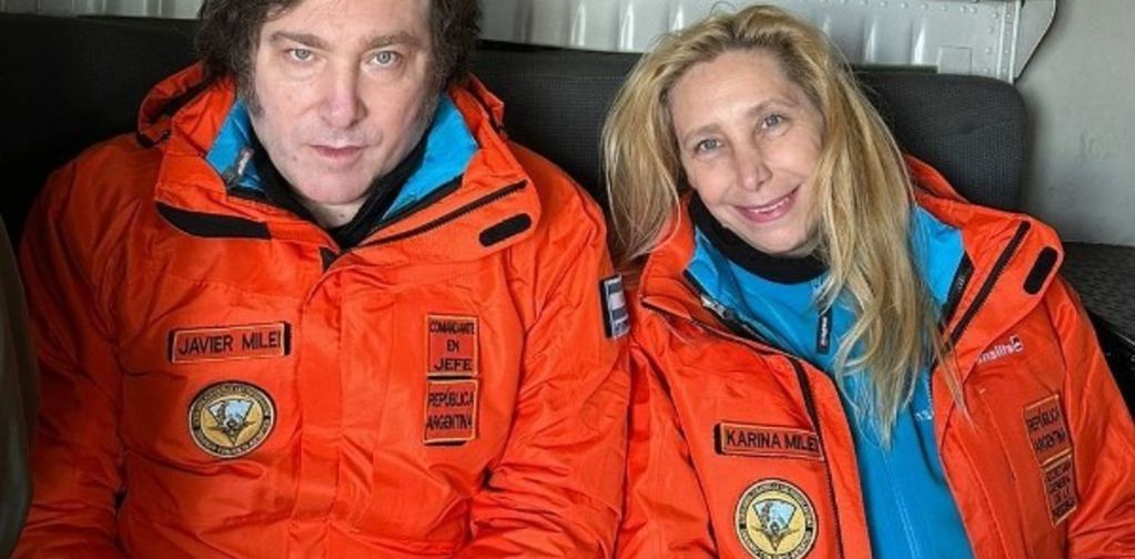 Javier MIlei y su hermana Karina rumbo a la Antártida.