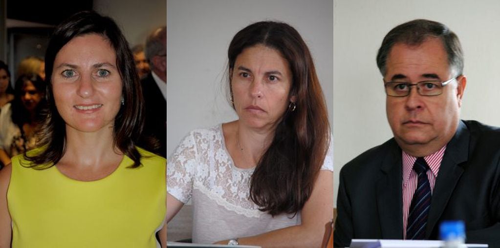 María Laura Flores, Claudia Cecilia Sadir –presidente de trámite-, y Luis Ernesto Kamada, miembros del Tribunal en lo Criminal N° 2 de Jujuy.
