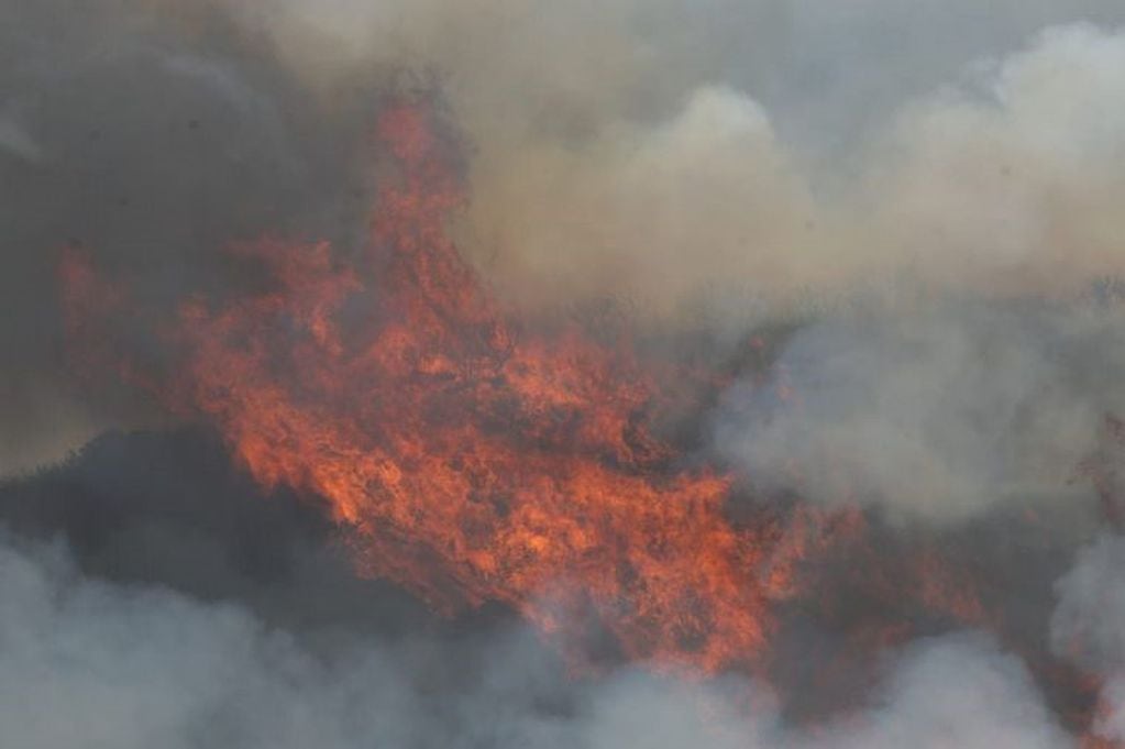 Incendio en Los Cocos. Foto: Cadena3