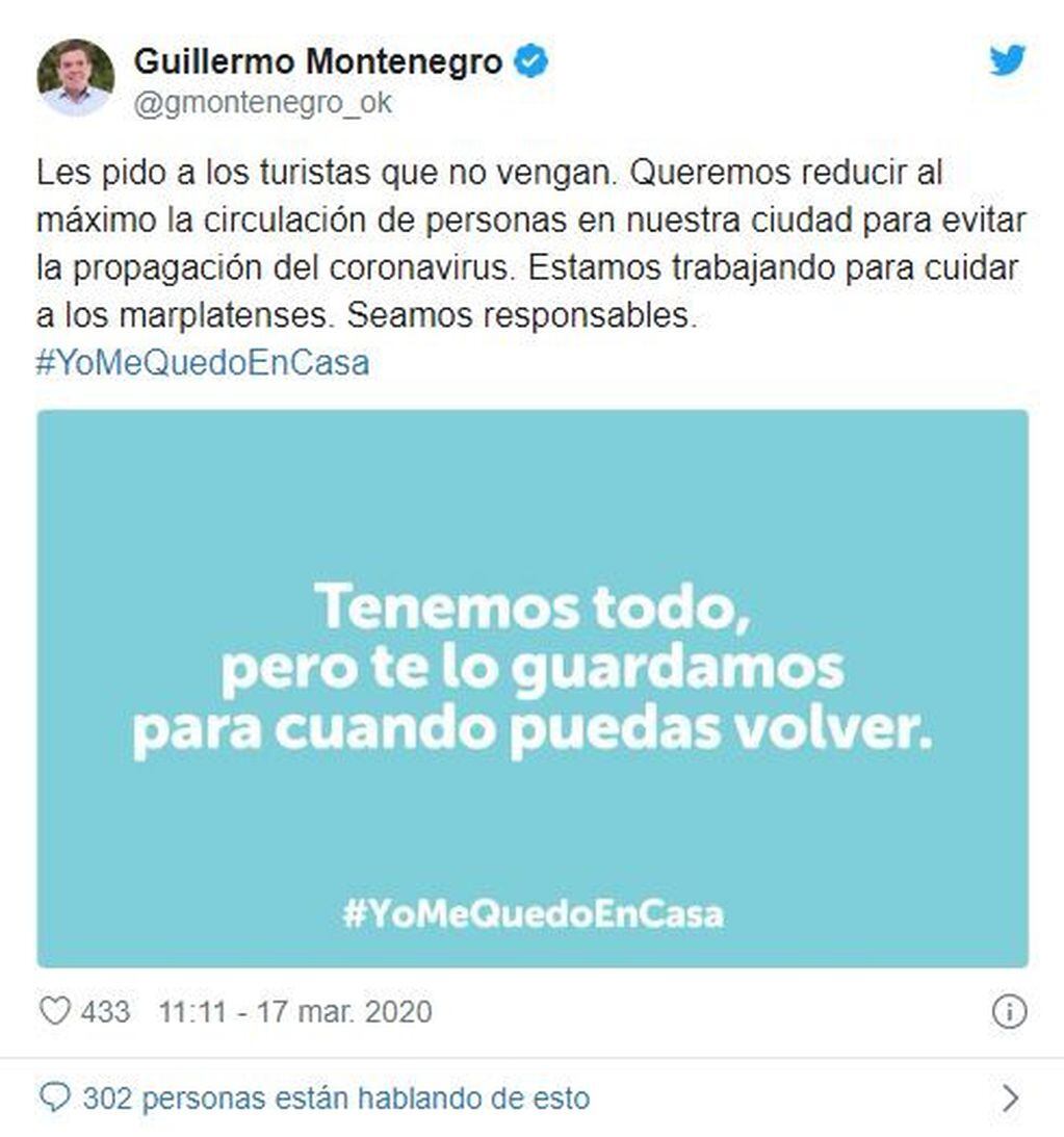 Guillermo Montenegro en Twitter.