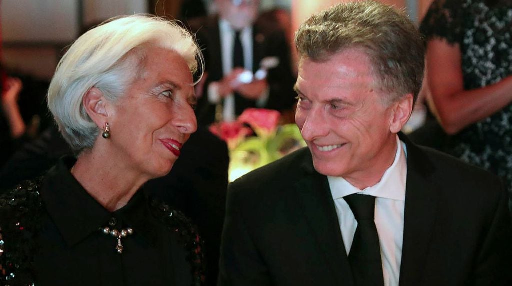 El expresidente Mauricio Macri junto a la exdirectora gerente del FMI, Christine Lagarde, durante un evento organizado por el Atlantic Council en 2018, tras la firma del acuerdo