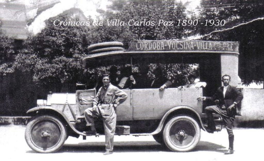 Transporte público de 1929. (Foto: gentileza Eldor Bertorello / Facebook Fotos y Recuerdos de Carlos Paz).