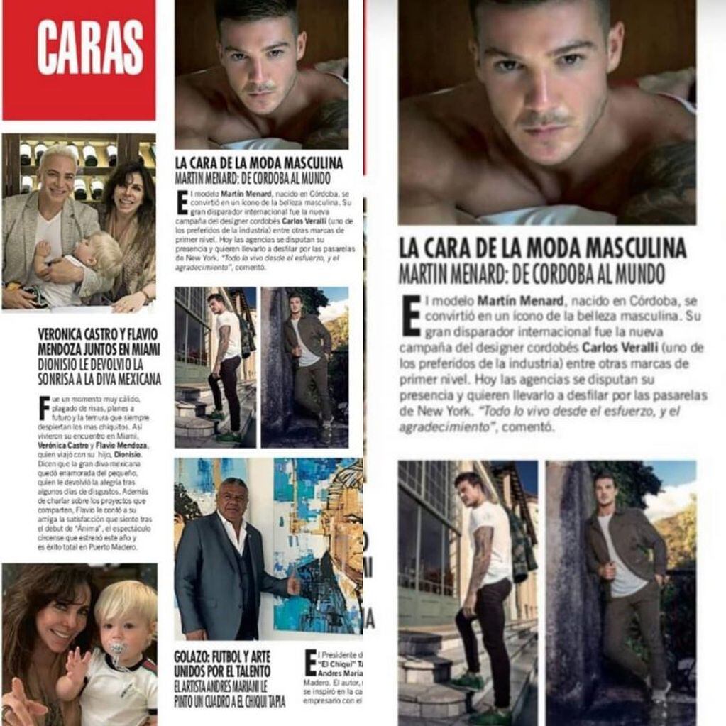 Flavio Mendoza y Martín Menard, compartieron una producción fotográfica en revista Caras durante el verano pasado (Foto: Instagram/@martinmenar)