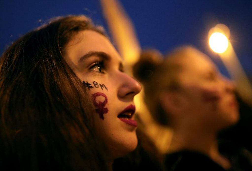 Women take part in a protest to mark the International Women's Day in Barcelona, Spain March 8, 2020. REUTERS/Nacho Doce