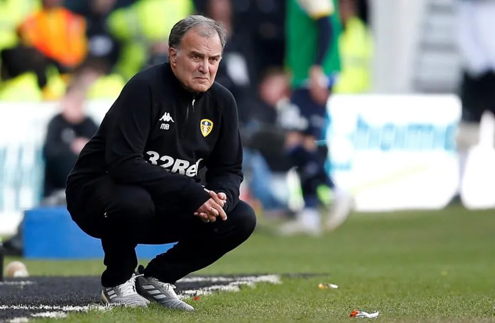 Soccer Football - Championship Play-Off Semi Final First Leg - Derby County v Leeds United - Pride Park, Derby, Britain - May 11, 2019   Leeds United manager Marcelo Bielsa           Action Images via Reuters/Craig Brough    EDITORIAL USE ONLY. No use with unauthorized audio, video, data, fixture lists, club/league logos or \