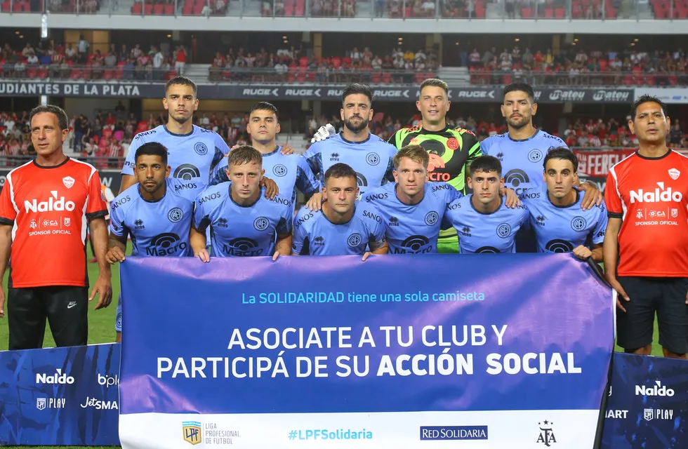 El primer once de Belgrano en el 2024 para disputar la Copa de la Liga Profesional, visitando a Estudiantes. (@Belgrano)