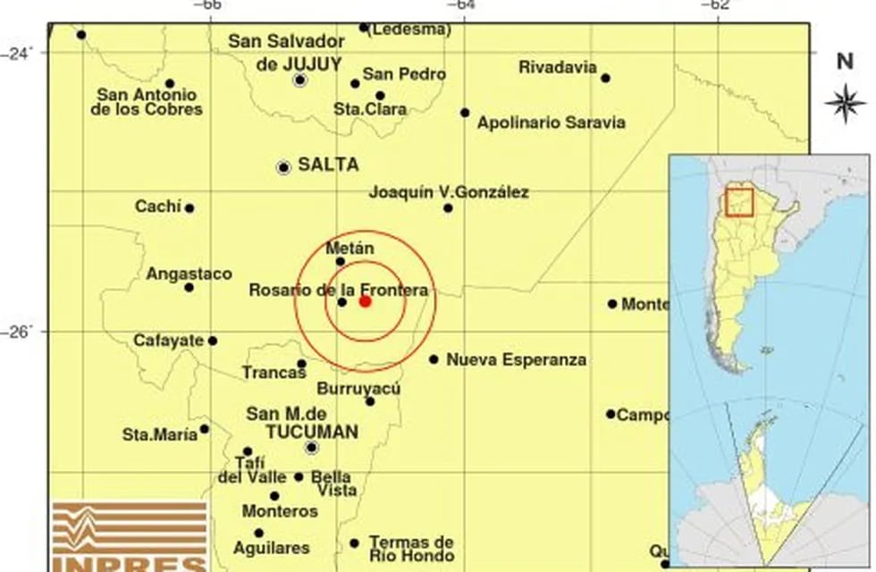 Temblor en Salta (INPRES)