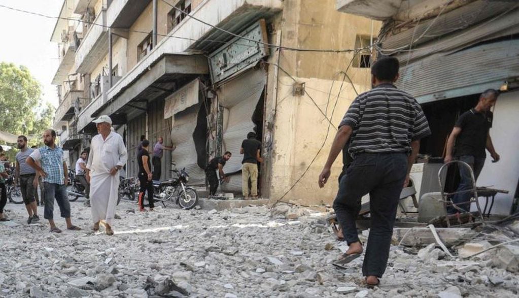 Así quedaron las calles de Idlib tras el bombardeo.