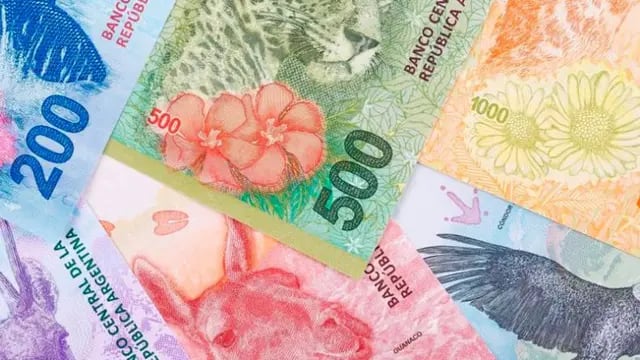 Billetes de pesos argentinos.