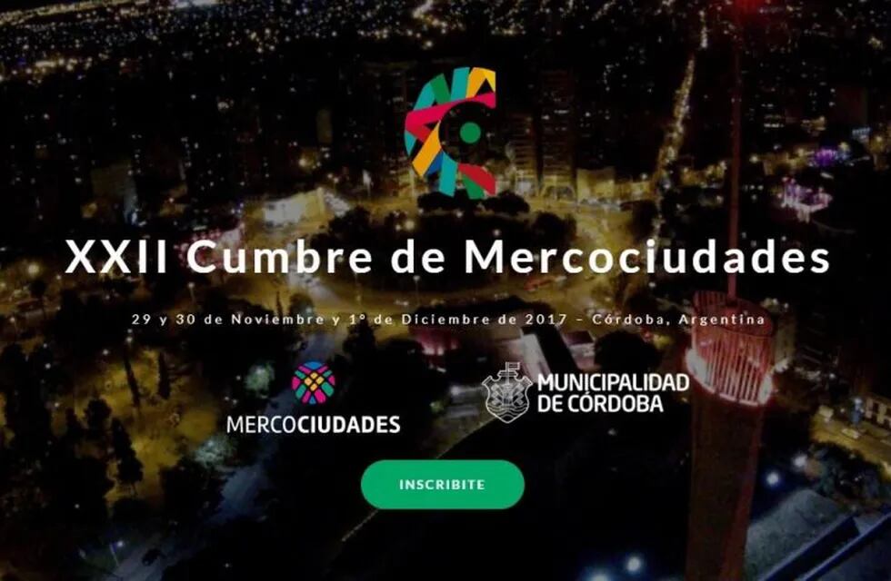 Córdoba será sede de la Cumbre de Mercociudades.