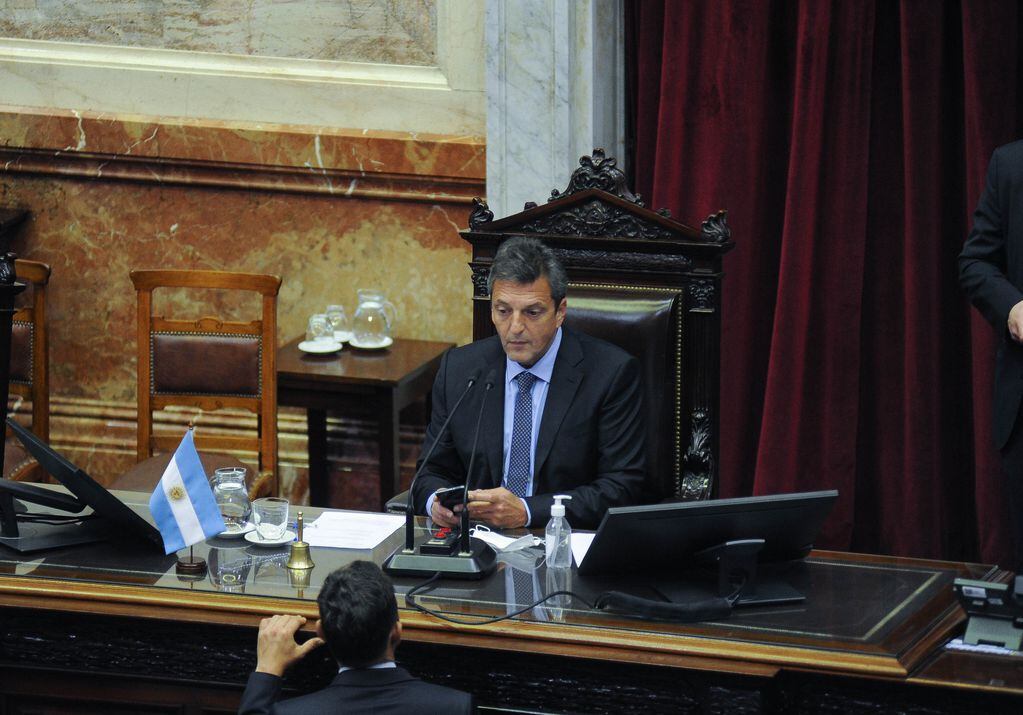 Sergio Massa, durante la sesión en la Cámara de Diputados por Bienes Personales.