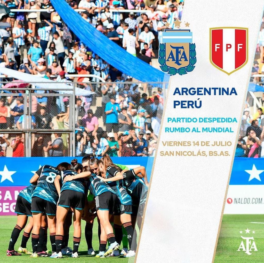 Partido despedida Argentina- Perú antes del Mundial femenino.