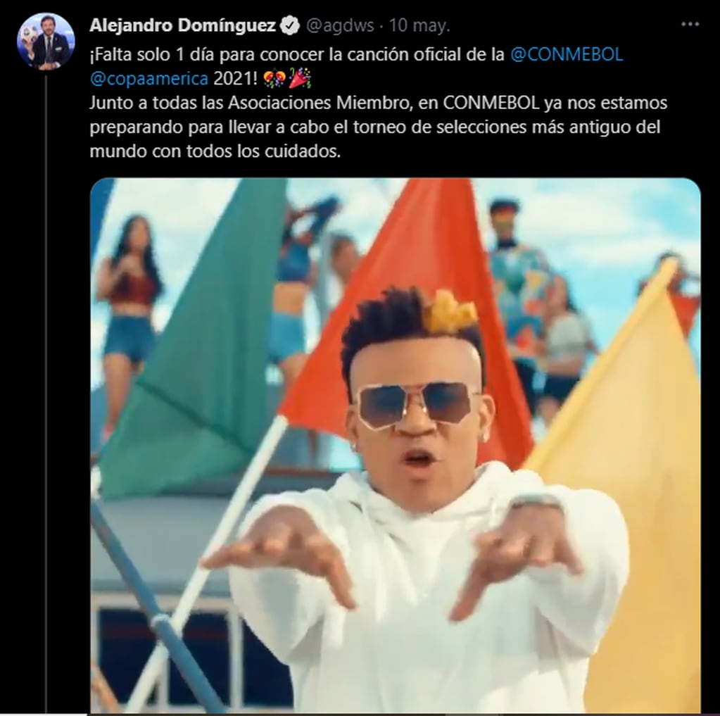 Alejandro Domínguez presentó el video de la canción oficial de la Copa América.
